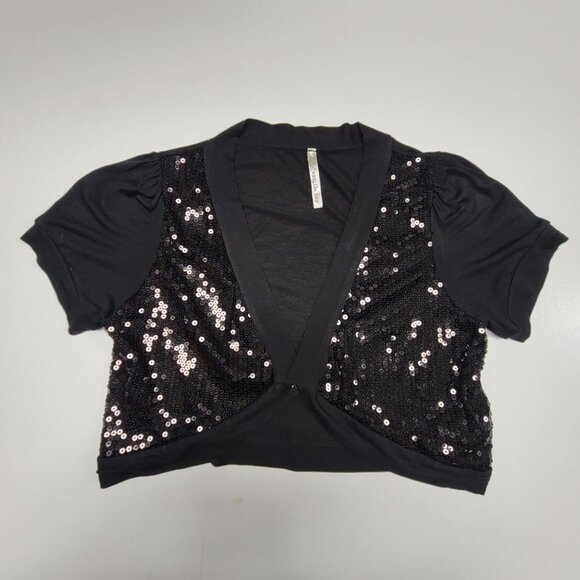Black Sequin Bolero Size M - Picture 5 of 9